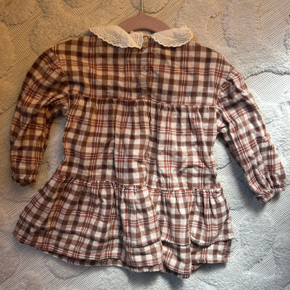 Zara Plaid Dress with Peter Pan Collar - Picture 2 of 3